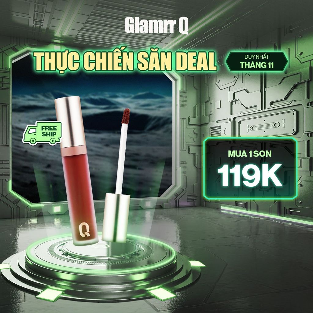 Son Kem Lì Glamrr Q Long Wear Lip Cream Full Size (5g)