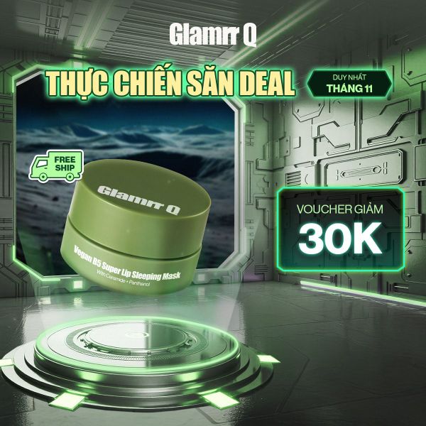 Mặt Nạ Dưỡng Môi Glamrr Q Vegan B5 Super Lip Sleeping Mask (10ml)