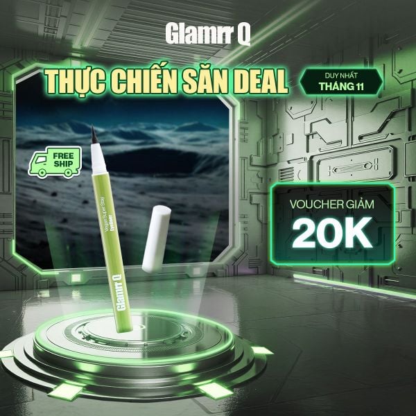 Kẻ Mắt Glamrr Q Chống Nước Thuần Chay Vegan Super Stay Eyeliner (0.6g)