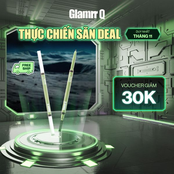 Chì Kẻ Mày Glamrr Q Bền Màu Thuần Chay Vegan Super Stay Brow Pencil (0.08g)