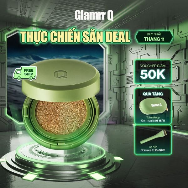 Phấn Nước Che Phủ Glamrr Q Vegan Super Cover Cushion SPF50 /PA (1 lõi x 15g)