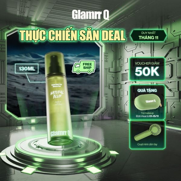 Xịt Khóa Nền Glamrr Q Vegan Super Stay Makeup Fixer