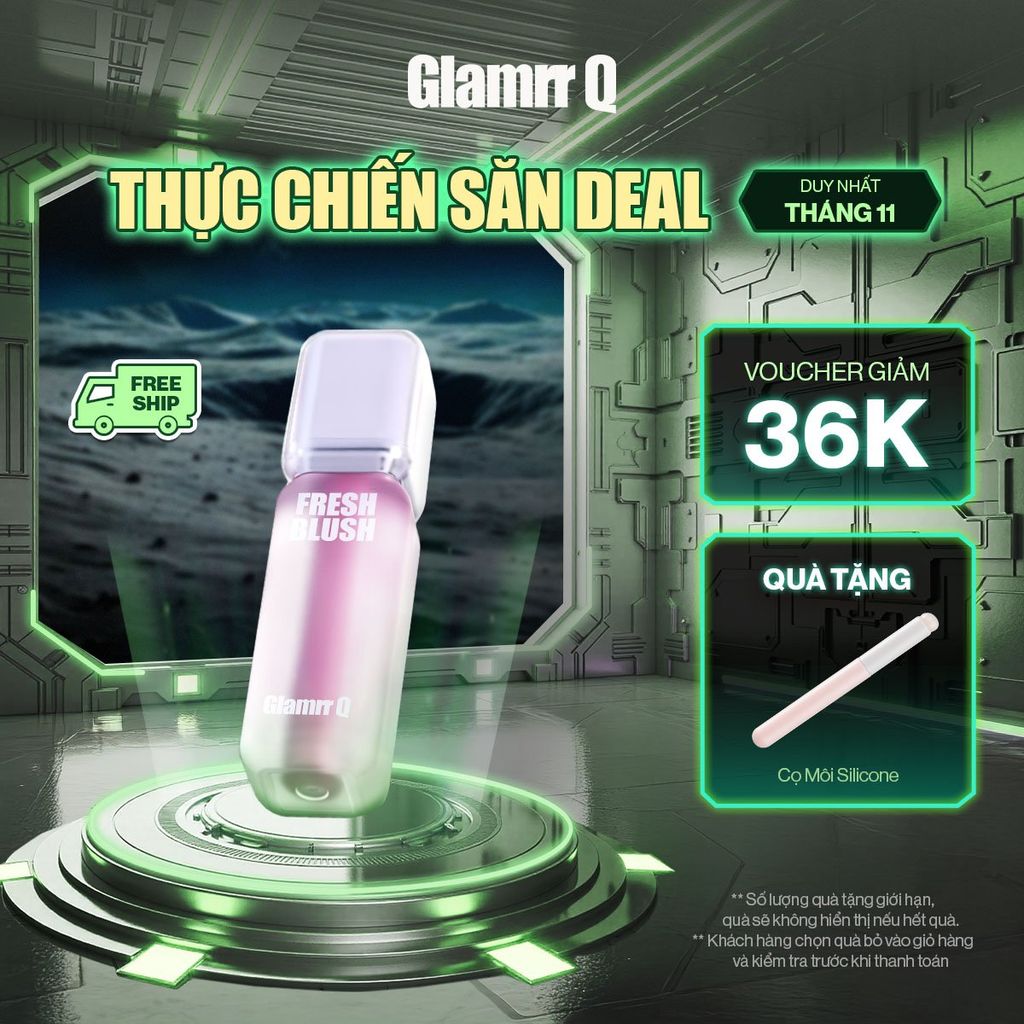 Má Hồng Kem Căng Bóng Glamrr Q Glow Lasting Fresh Blush (3.8g)