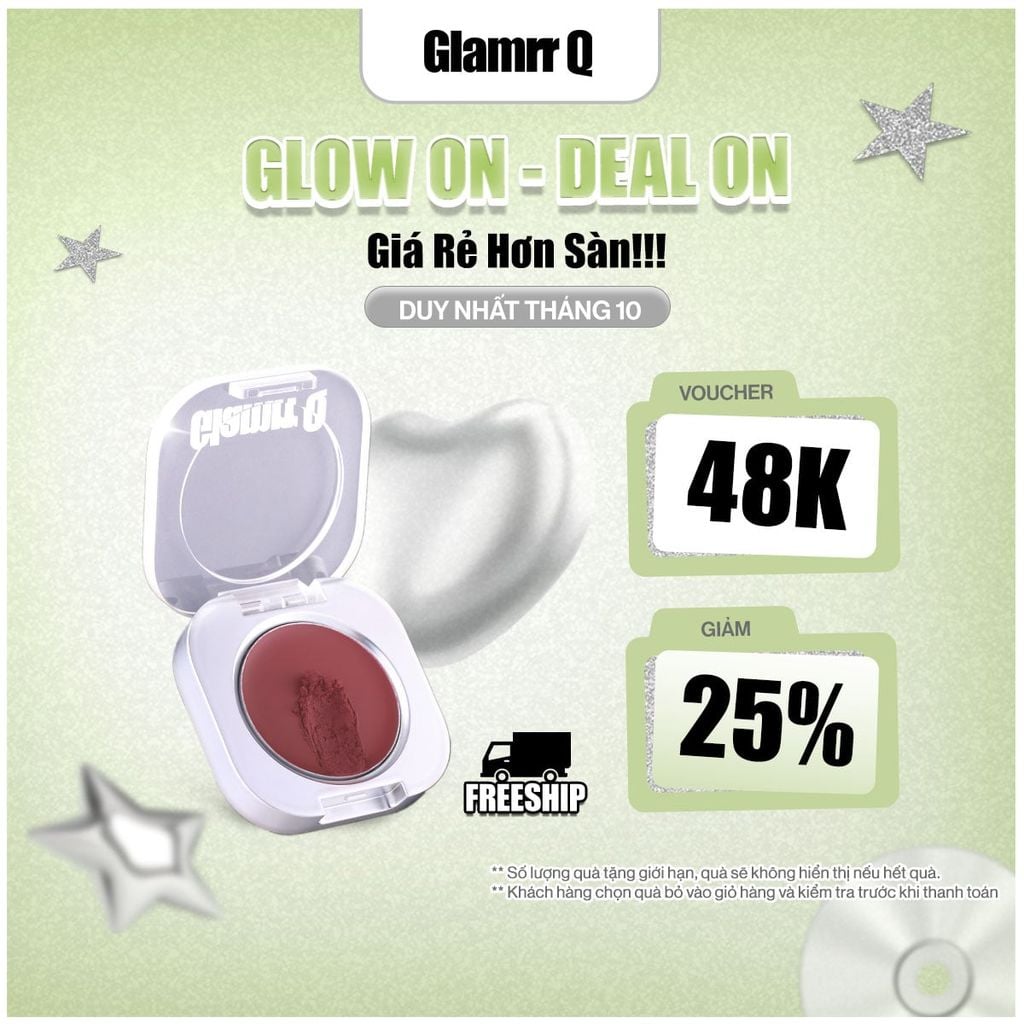 [MỚI] Má Hồng Kem Đa Năng 3-in-1 Trang Điểm Má Mắt Môi Mịn Lì Dễ Tán Bền Màu Glamrr Q Mellow Touch Lip Cheek Pot (1.8g)