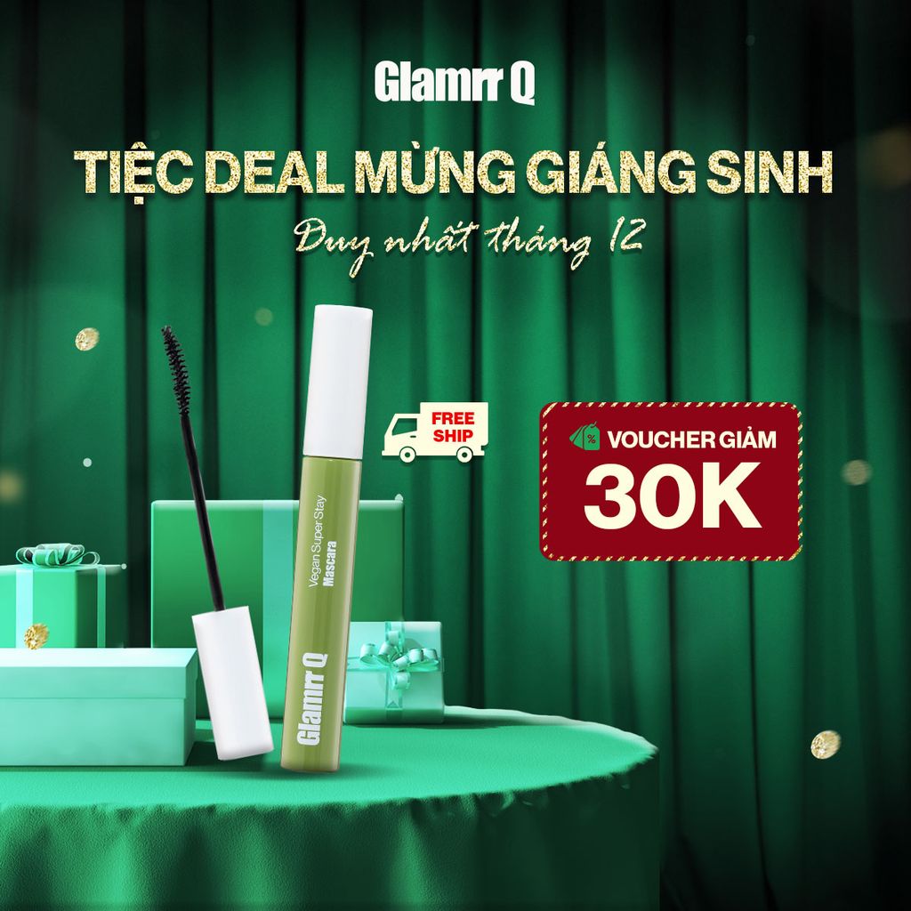 Mascara Chuốt Mi Glamrr Q Dày Cong Chống Nước Thuần Chay Vegan Super Stay Mascara (7g)