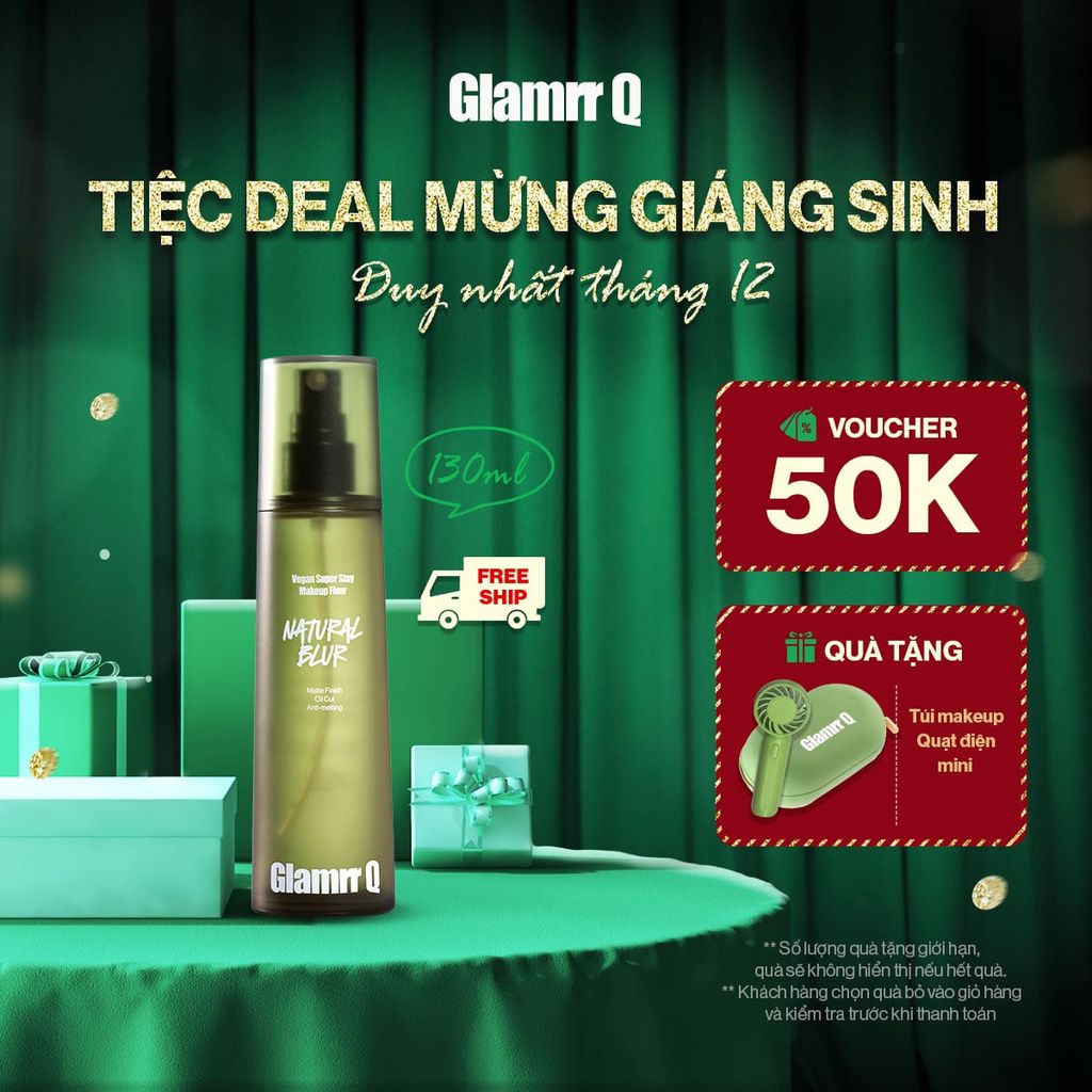 Xịt Khóa Nền Glamrr Q Vegan Super Stay Makeup Fixer