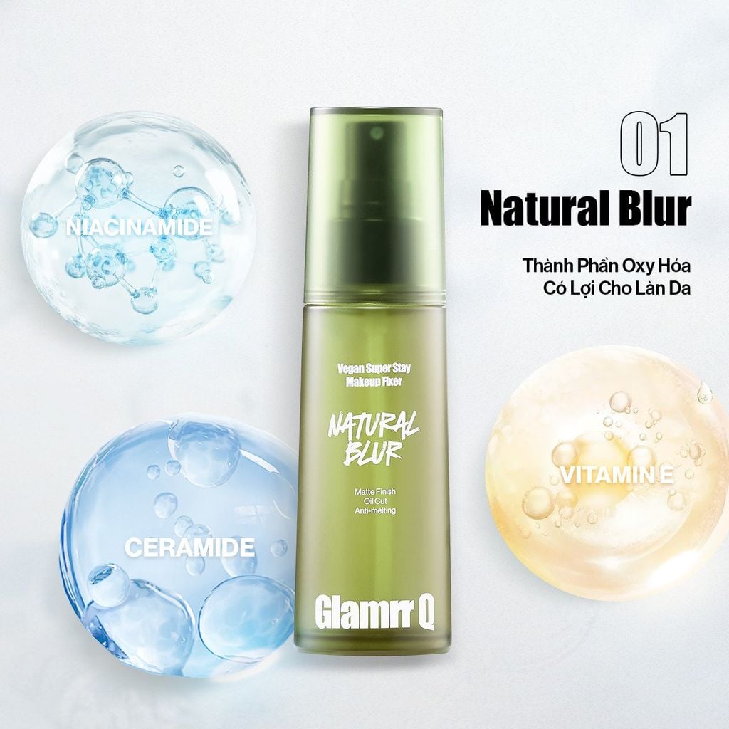 Xịt Khóa Nền Glamrr Q Vegan Super Stay Makeup Fixer
