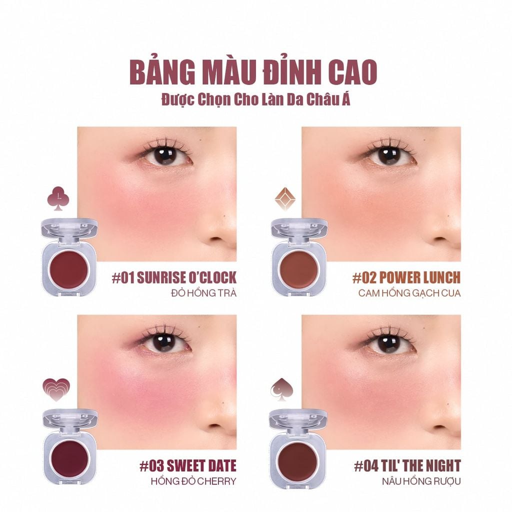 [MỚI] Má Hồng Kem Đa Năng 3-in-1 Trang Điểm Má Mắt Môi Mịn Lì Dễ Tán Bền Màu Glamrr Q Mellow Touch Lip Cheek Pot (1.8g)