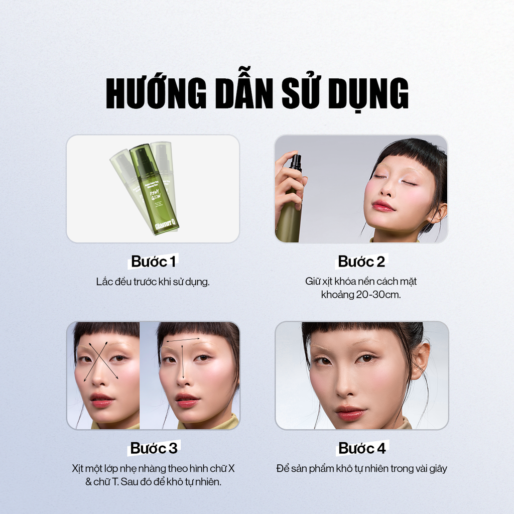 Combo Glamrr Q DD Cushion & Xịt Khóa Nền Glamrr Q Vegan Super Stay Makeup Fixer