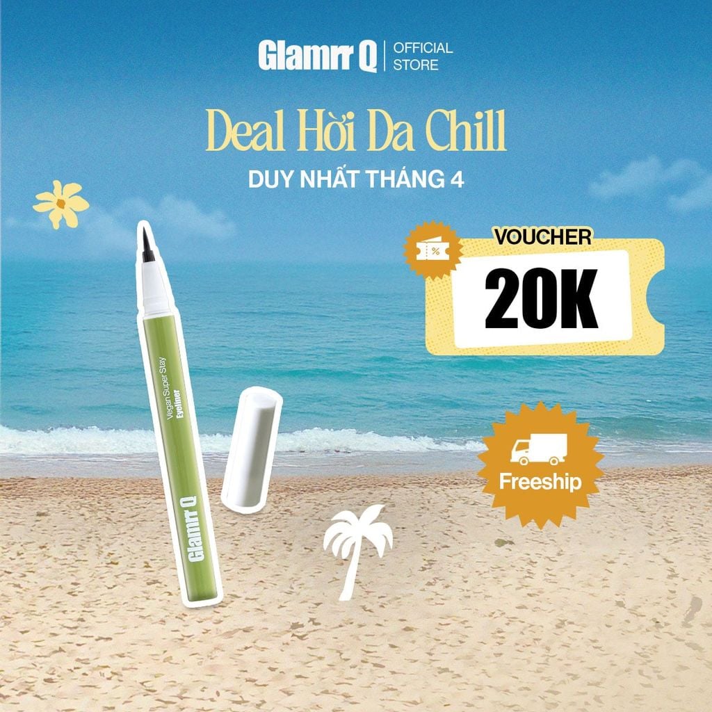 Kẻ Mắt Glamrr Q Chống Nước Thuần Chay Vegan Super Stay Eyeliner (0.6g)