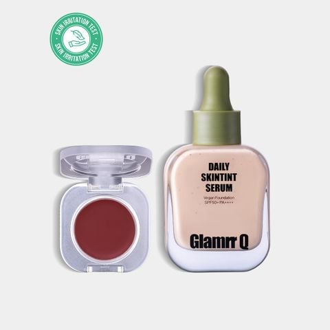 [DEAL ĐỘC QUYỀN] Combo Glamrr Q Kem Nền Serum Căng Bóng SkinTint 30ml + Má Hồng Kem Đa Năng Lip Cheek Pot 1.8g