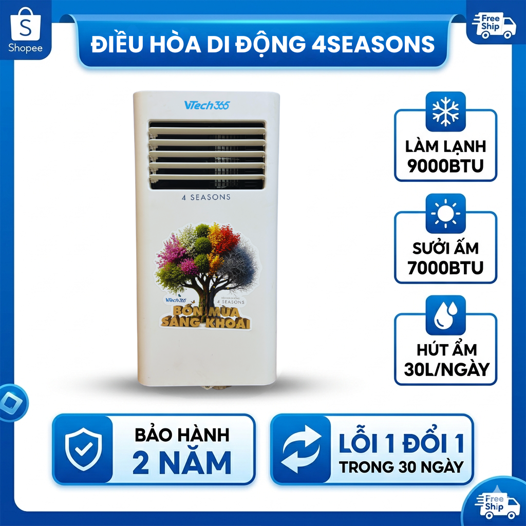  Máy điều hòa di động 2 chiều VTech365 VT-DH9000-W 