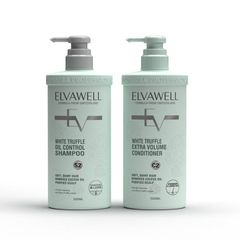 Cặp Gội Xả Giảm Rụng Tóc Sạch Dầu Bết Elvawell 500ml