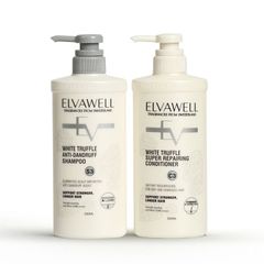 Cặp Gội Xả Giảm Gàu Siêu Suôn Mượt Elvawell 500ml