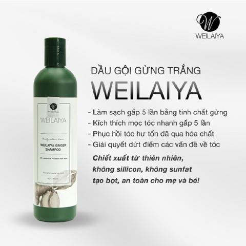 Gội Gừng Trắng Weilaiya Ginger Chai 400ml