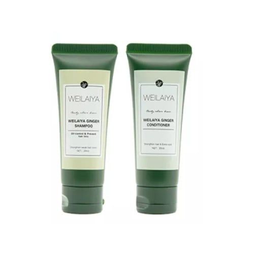 Cặp Gội-Xả Gừng Gừng Hà Thủ Ô Weilaiya - Mini Gội 20ml & Xả 20ml