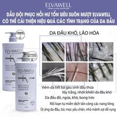 Cặp Gội Xả Phục Hồi Hư Tổn Siêu Suôn Mượt Elvawell 1000ml