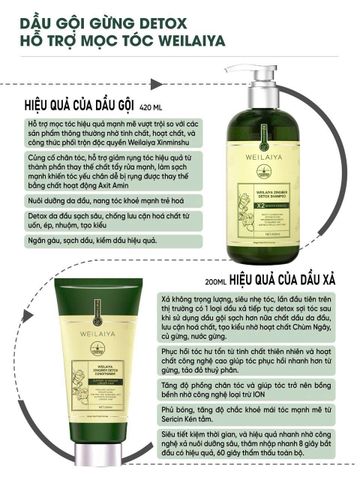 Dầu Xả Weilaiya Luxury Zingiber Detox Shampoo Chai 200ml