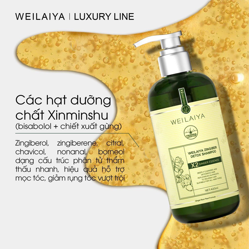 Dầu Gội Weilaiya Luxury Zingiber Detox Shampoo Chai 420ml