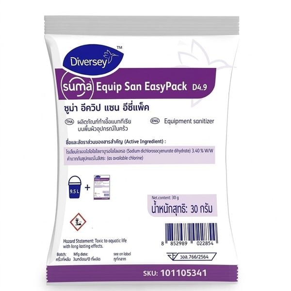 Hóa chất khử trùng SUMA EQUIP SAN EasyPack dùng cho bề mặt, thiết bị và dụng cụ bếp