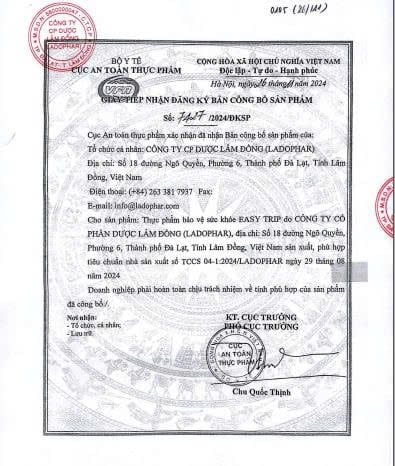 Thực phẩm bảo vệ sức khỏe EASY TRIP