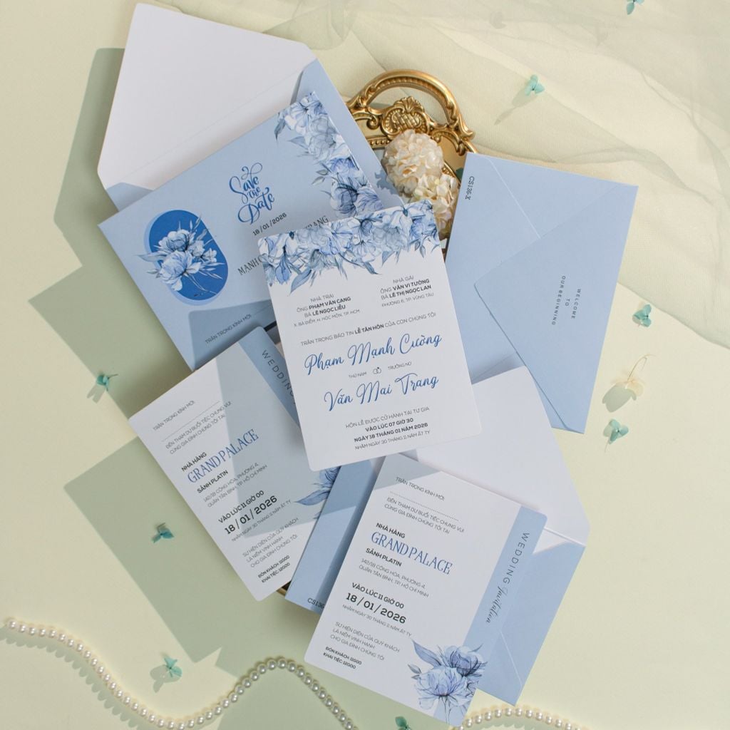 Thiệp Cưới Blue Romance - CS136-X