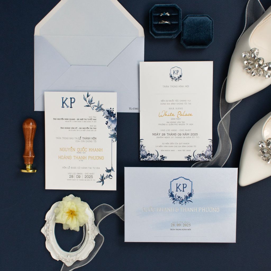 Thiệp cưới Blue Sapphire - TL-C041