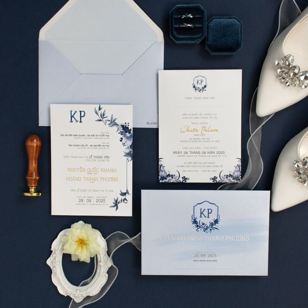 Thiệp cưới Blue Sapphire - TL-C041