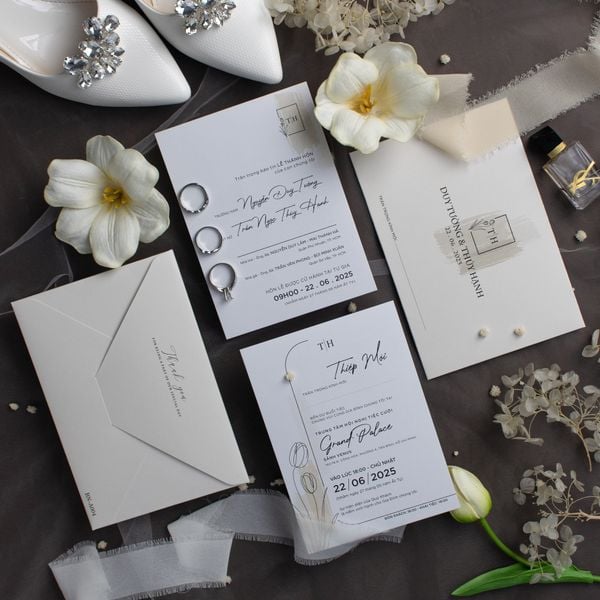 Thiệp Cưới Tinh Khôi Đánh Thức Cảm Xúc Ngày Chung Đôi - BN-A004