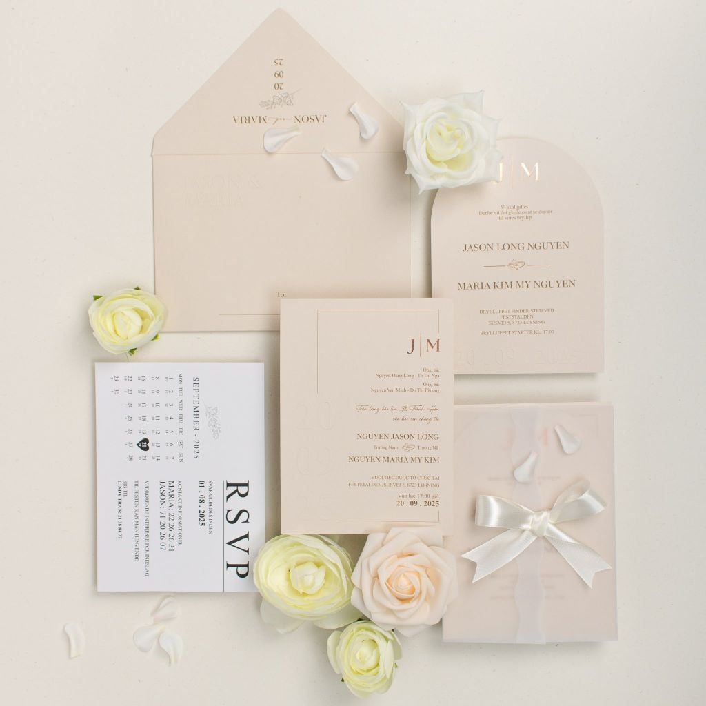 Thiệp Cưới Tối Giản Tone Beige - CSTK-002