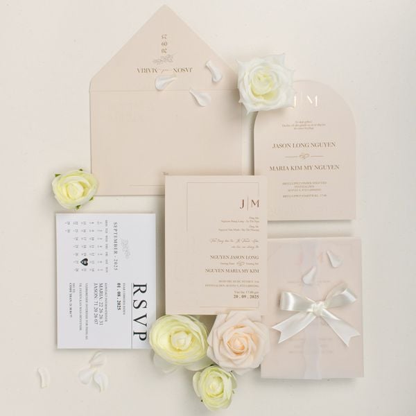 Thiệp Cưới Tối Giản Tone Beige - CSTK-002