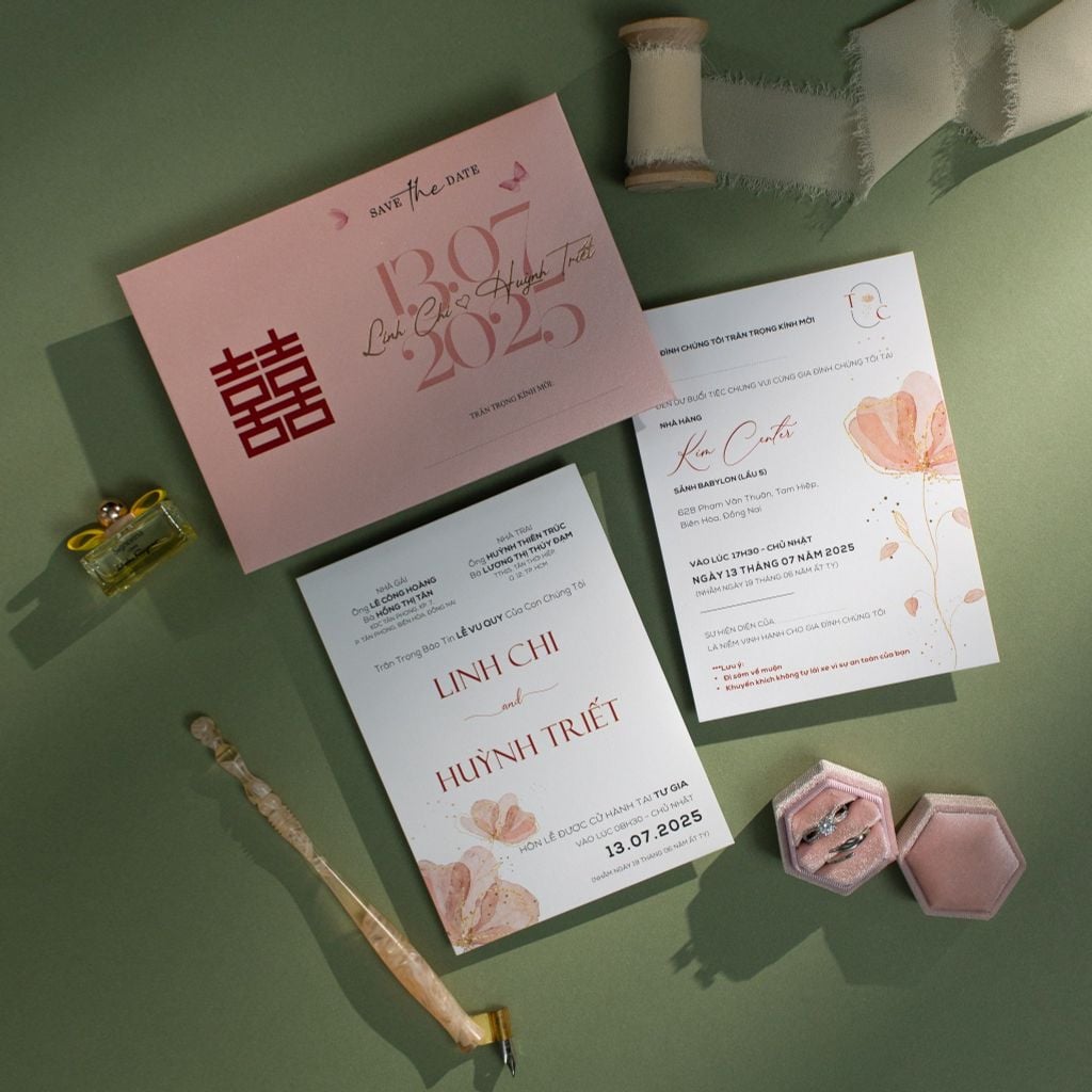 Thiệp Cưới Ngọt Ngào Sắc Hỷ Thanh Âm Hạnh Phúc Khởi Đầu - TLC-TK01