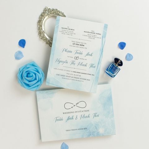 Thiệp cưới Blue Ocean Sắc xanh thanh khiết cho ngày chung đôi - CS107
