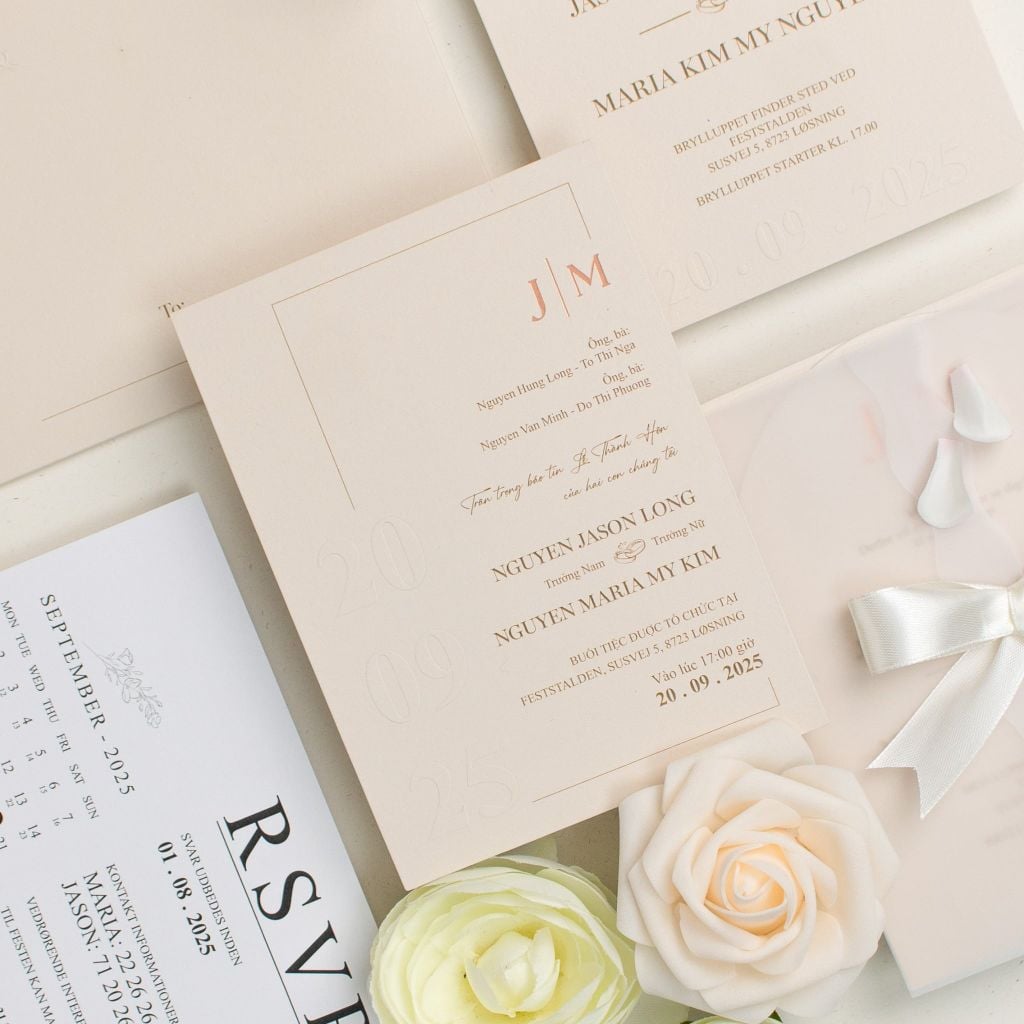 Thiệp Cưới Tối Giản Tone Beige - CSTK-002