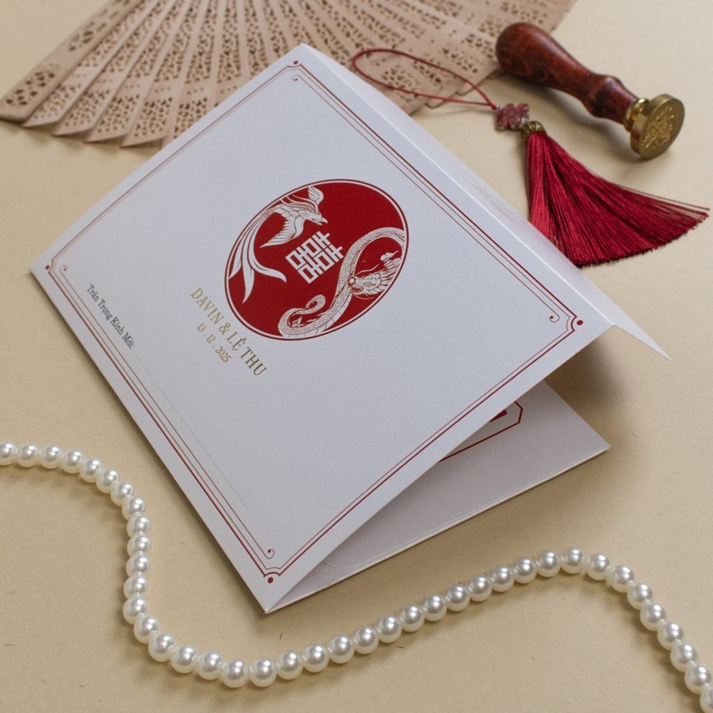 Thiệp Cưới Hồng Liên Giao Ước Nét Đẹp Truyền Thống Tinh Khôi - TILA-D TK