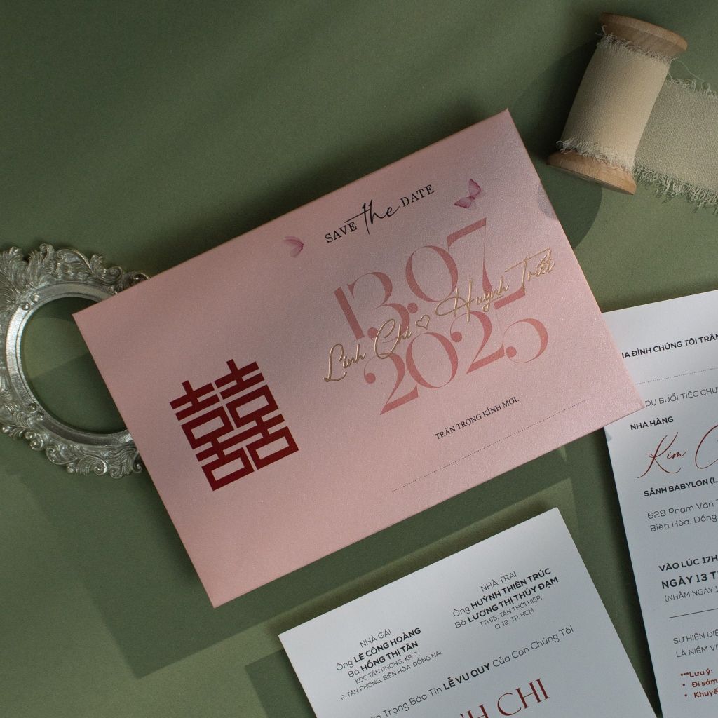 Thiệp Cưới Ngọt Ngào Sắc Hỷ Thanh Âm Hạnh Phúc Khởi Đầu - TLC-TK01