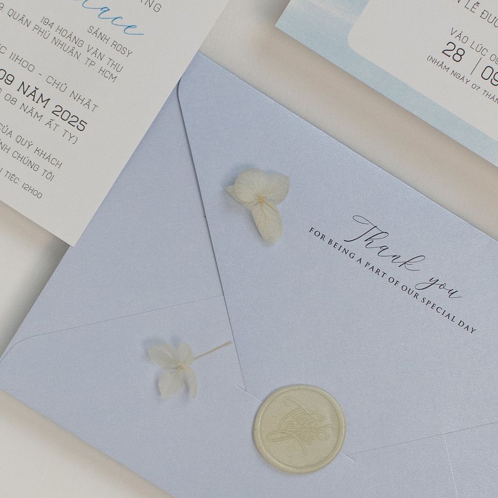 Thiệp cưới Sắc Lam Hẹn Ước Nét vẽ bình yên cho ngày chung đôi - TL-C012