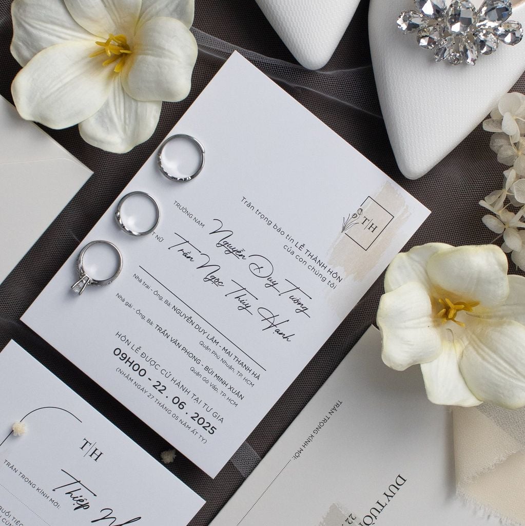 Thiệp Cưới Tinh Khôi Đánh Thức Cảm Xúc Ngày Chung Đôi - BN-A004