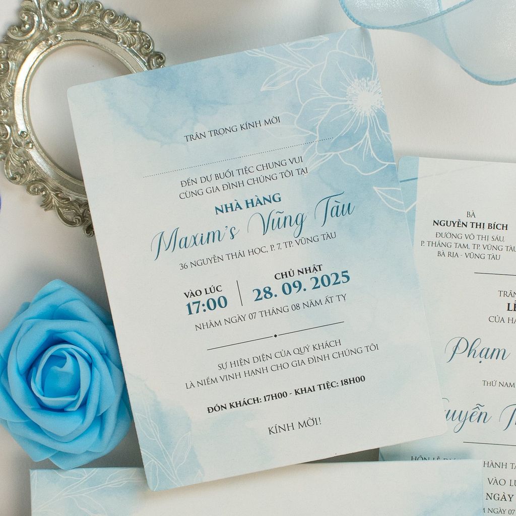 Thiệp cưới Blue Ocean Sắc xanh thanh khiết cho ngày chung đôi - CS107