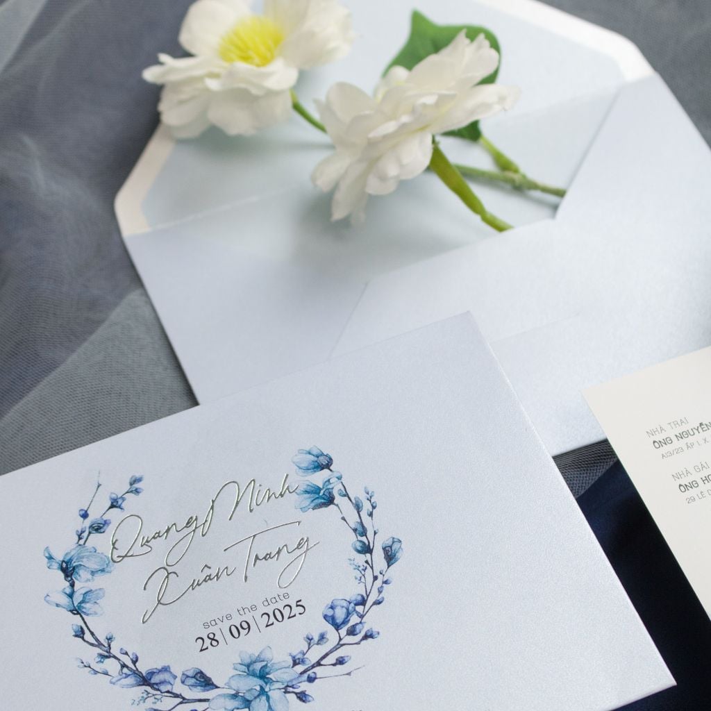 Thiệp Cưới Vòng Hoa Lưu Ly - TL-C020