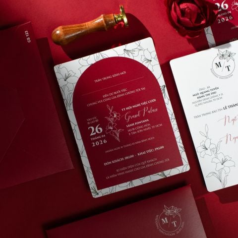 Thiệp Cưới Scarlet Elegance Đánh Thức Xúc Cảm Nồng Nàn - CS123