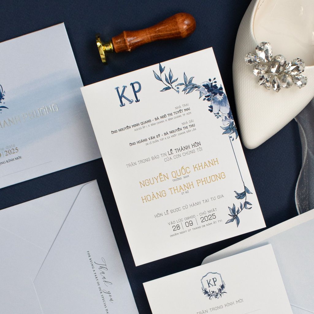 Thiệp cưới Blue Sapphire - TL-C041