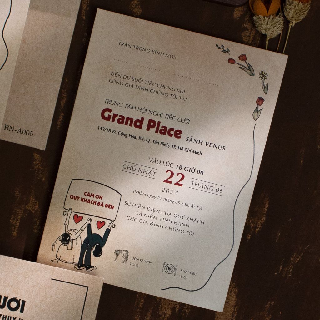 Thiệp Cưới Kraft Retro Thước Phim Tình Yêu Độc Bản - BN-A005