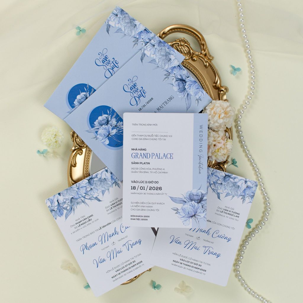 Thiệp Cưới Blue Romance - CS136-X