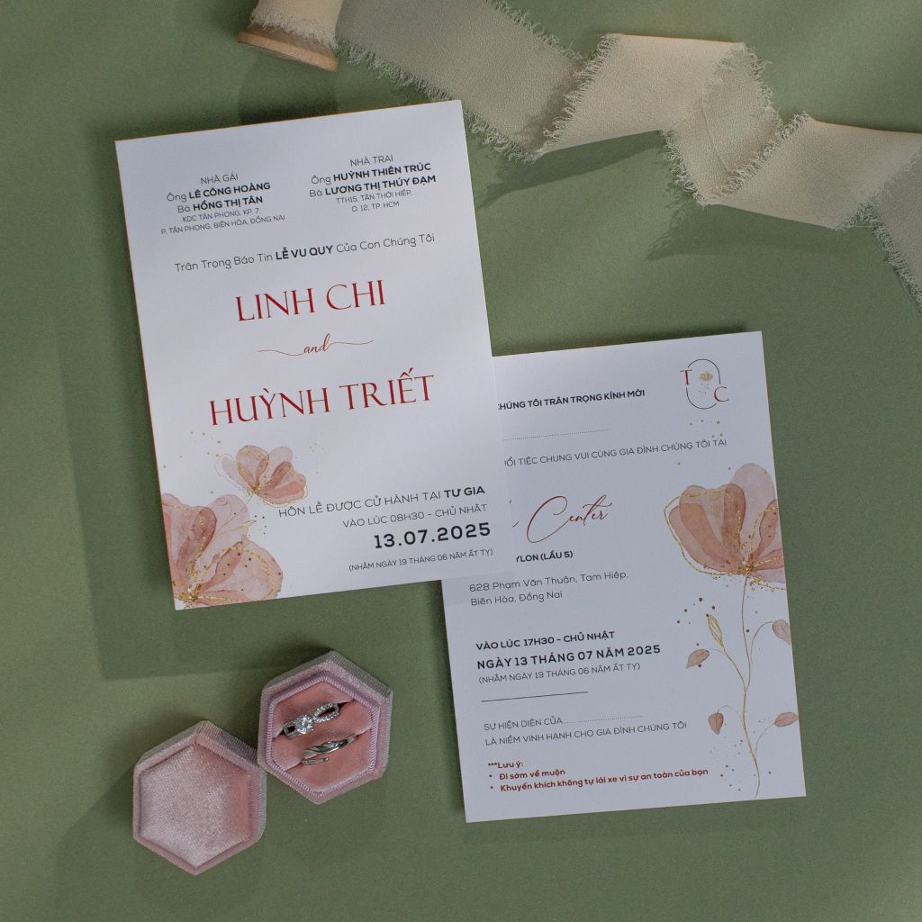 Thiệp Cưới Ngọt Ngào Sắc Hỷ Thanh Âm Hạnh Phúc Khởi Đầu - TLC-TK01