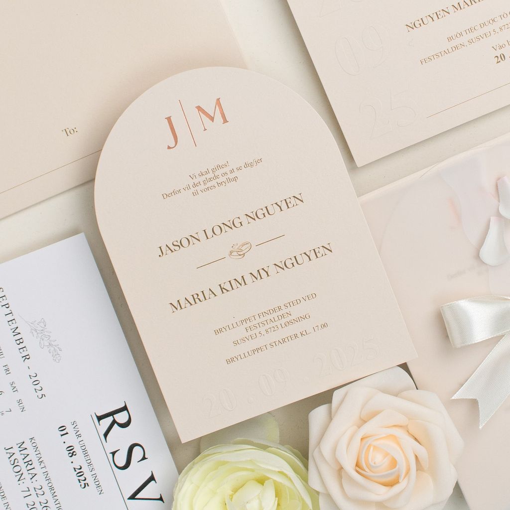 Thiệp Cưới Tối Giản Tone Beige - CSTK-002