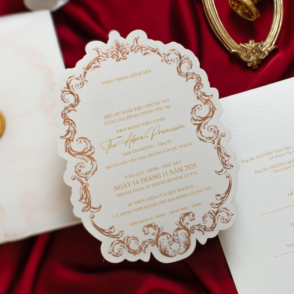 Thiệp Cưới Ép Kim Rose Gold - CSTK-001