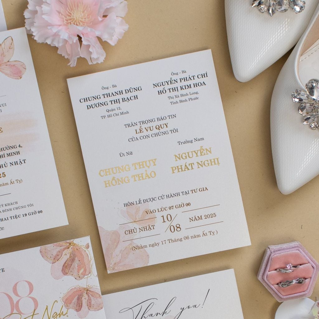 Thiệp Cưới Nàng Thơ Sắc Hoa Màu Nước Tinh Khôi - TLC-TK02