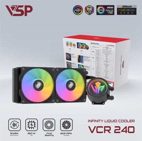  Quạt làm mát máy tính hiệu VSP, model: VCR240-1 (Màu đen) 