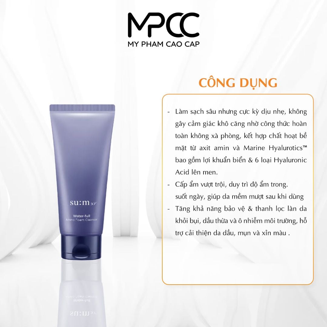  Sữa rửa mặt SUM37 Water‑full Amino Foam Cleanser 200 ml 